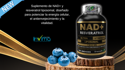 ⚫ NAD+ con Resveratrol Liposomal 1500mg – 100 Unidades | Greensofg