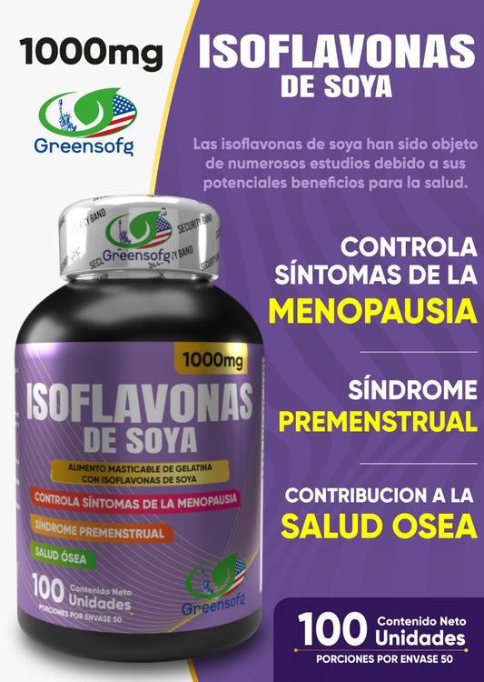 🟣 Isoflavonas de Soya 1000mg – 100 Unidades | Greensofg